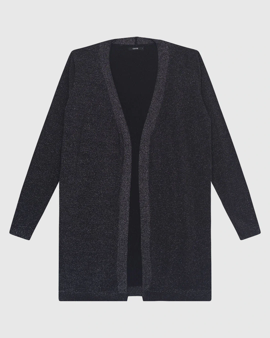 Cardigan Alongado Feminino Manga Longa Em Tricô Lurex - ENFIM