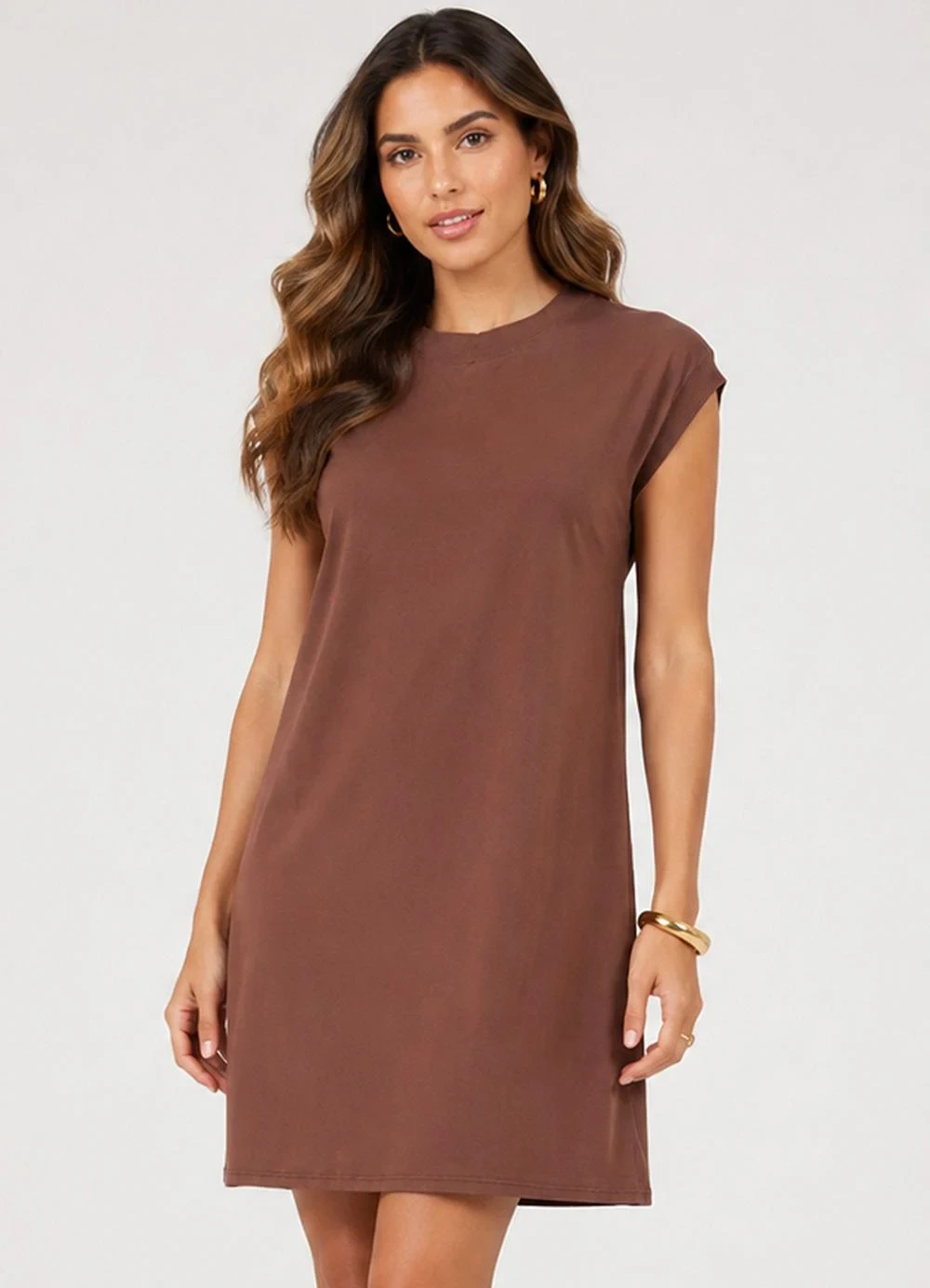Infinita Cor - Vestido Feminino em Malha Visco Premiere Marrom