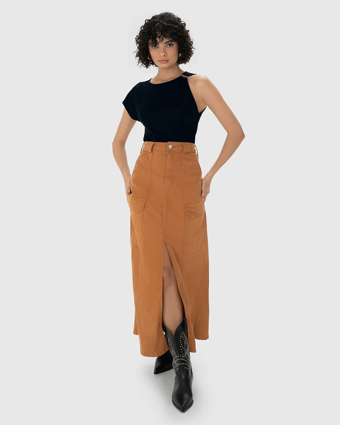 Blusa Feminina Assimétrica Argola Frontal Em Viscose Stretch - ENFIM