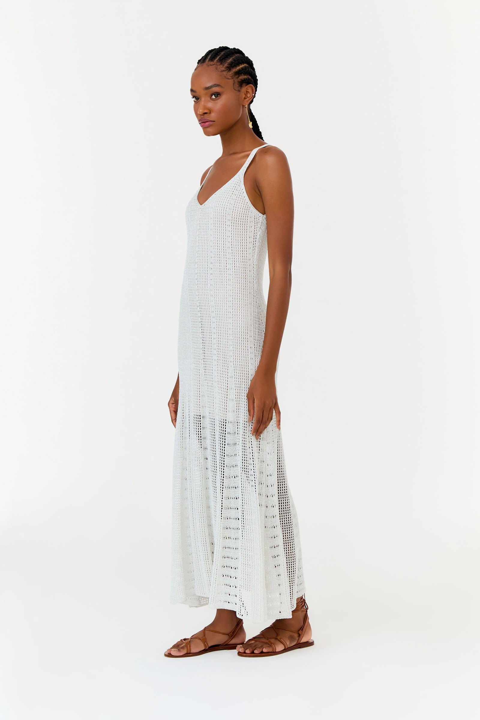 Vestido Tricot Nesgas Ponto Telado