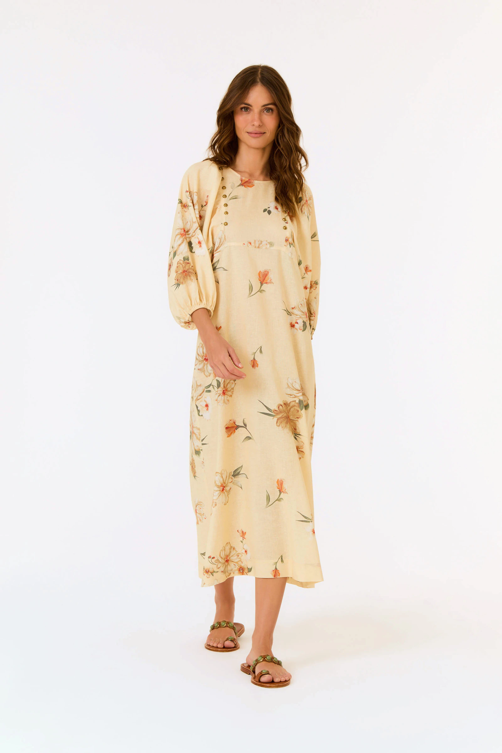 Vestido Midi Estampa Poppy