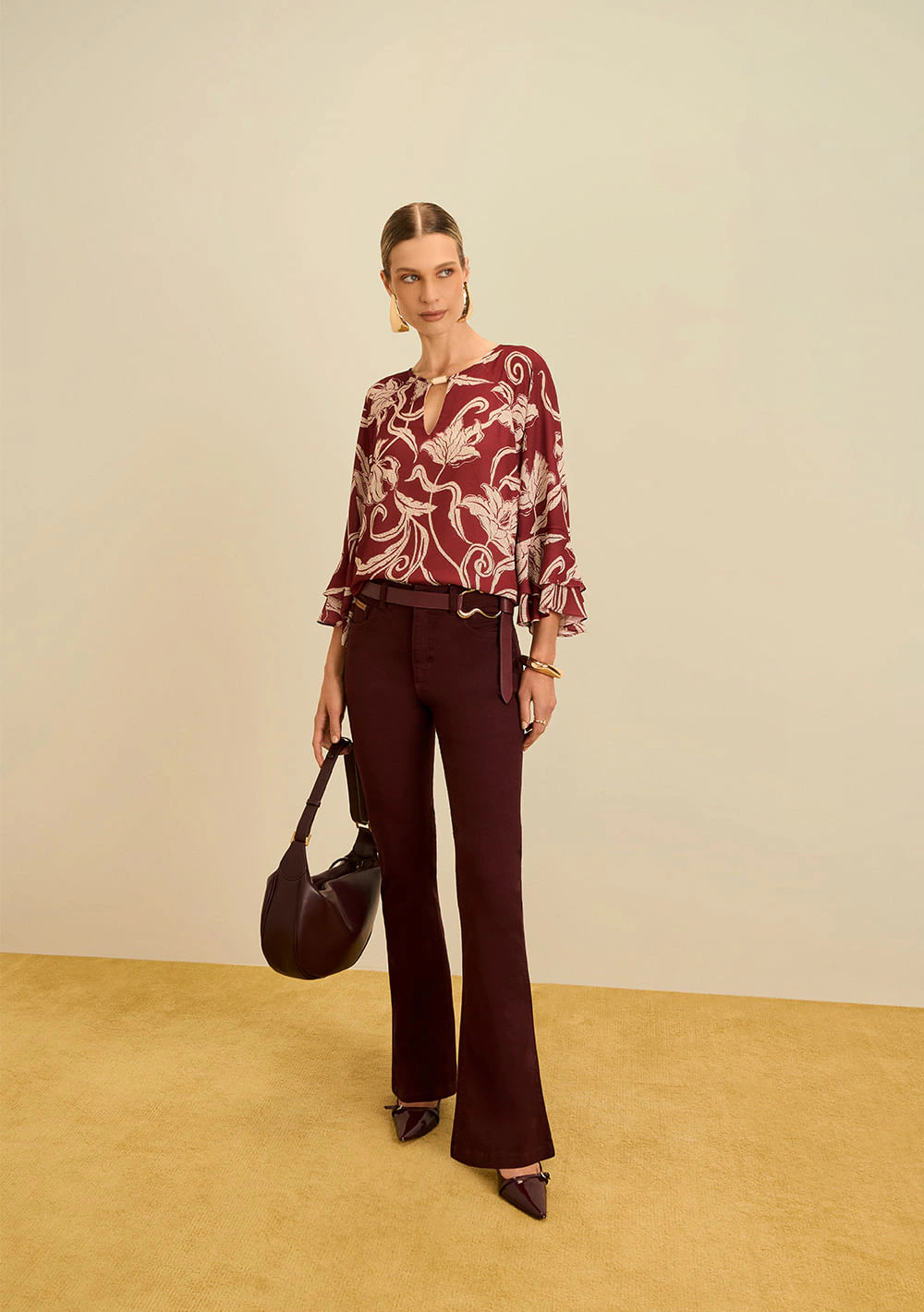 Calça Maria.Valentina Boot Cut Alta Bordo