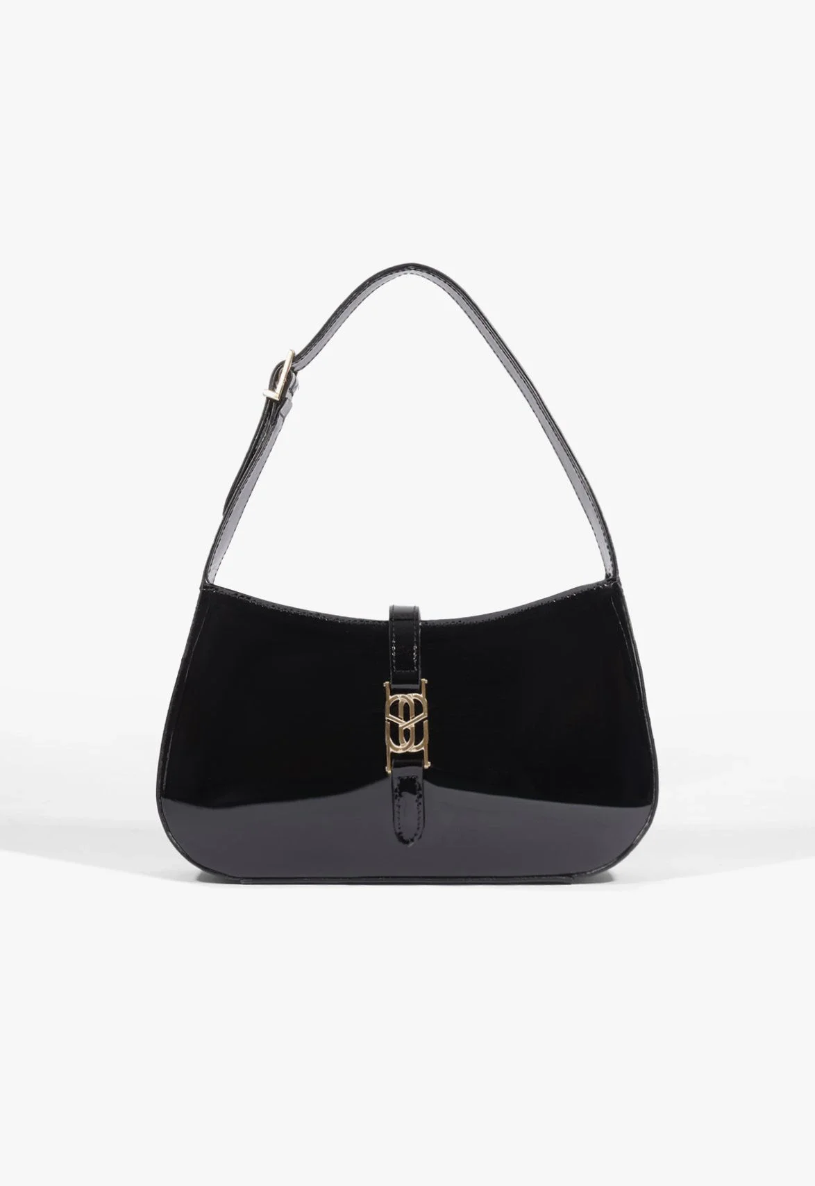 Bolsa Hobo Média Verniz Preta