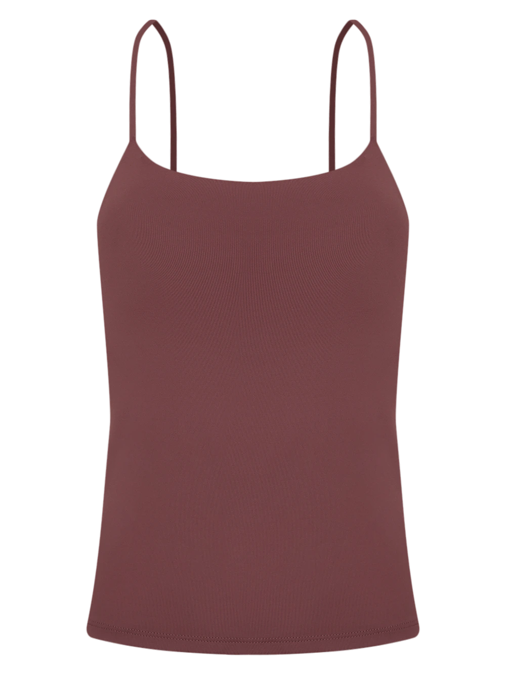 Regata Alça Fina Com Bojo Removível Microfibra Easy Rosa Rose Brown