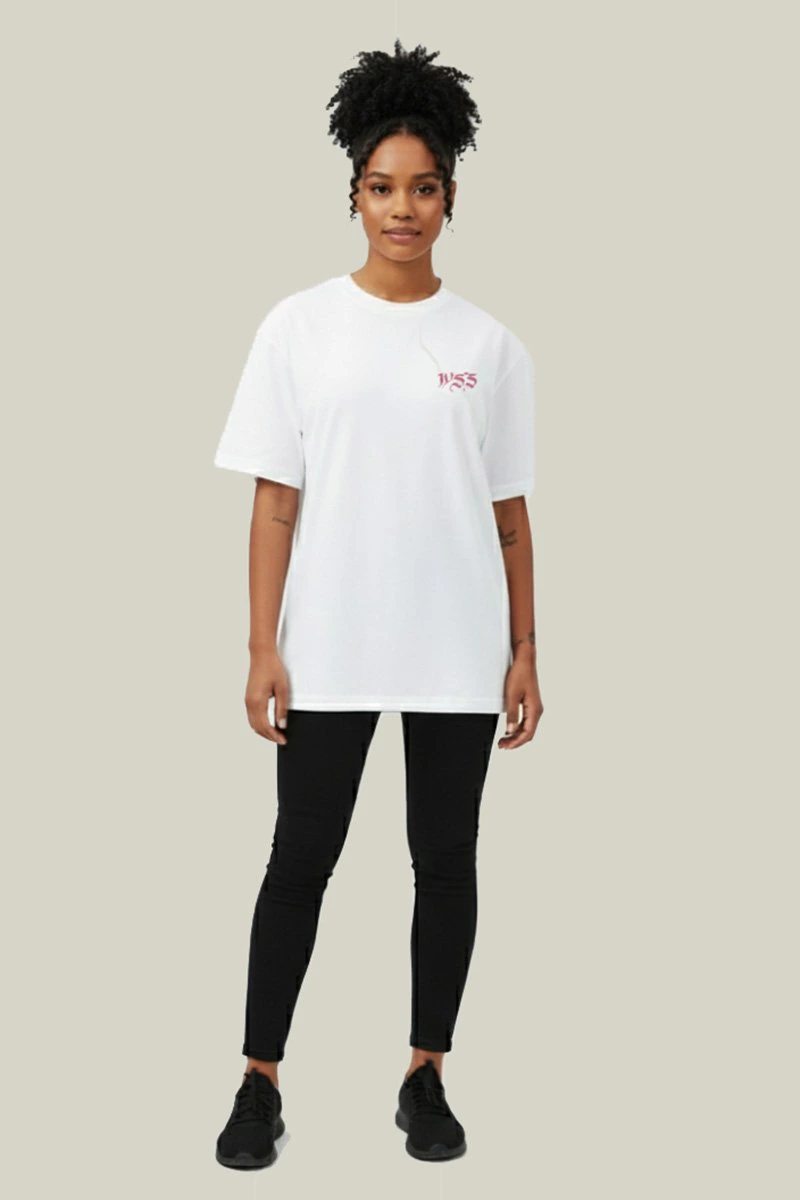 Camiseta Oversized Feminina Branca Algodão Prime WSS Dollar Duck
