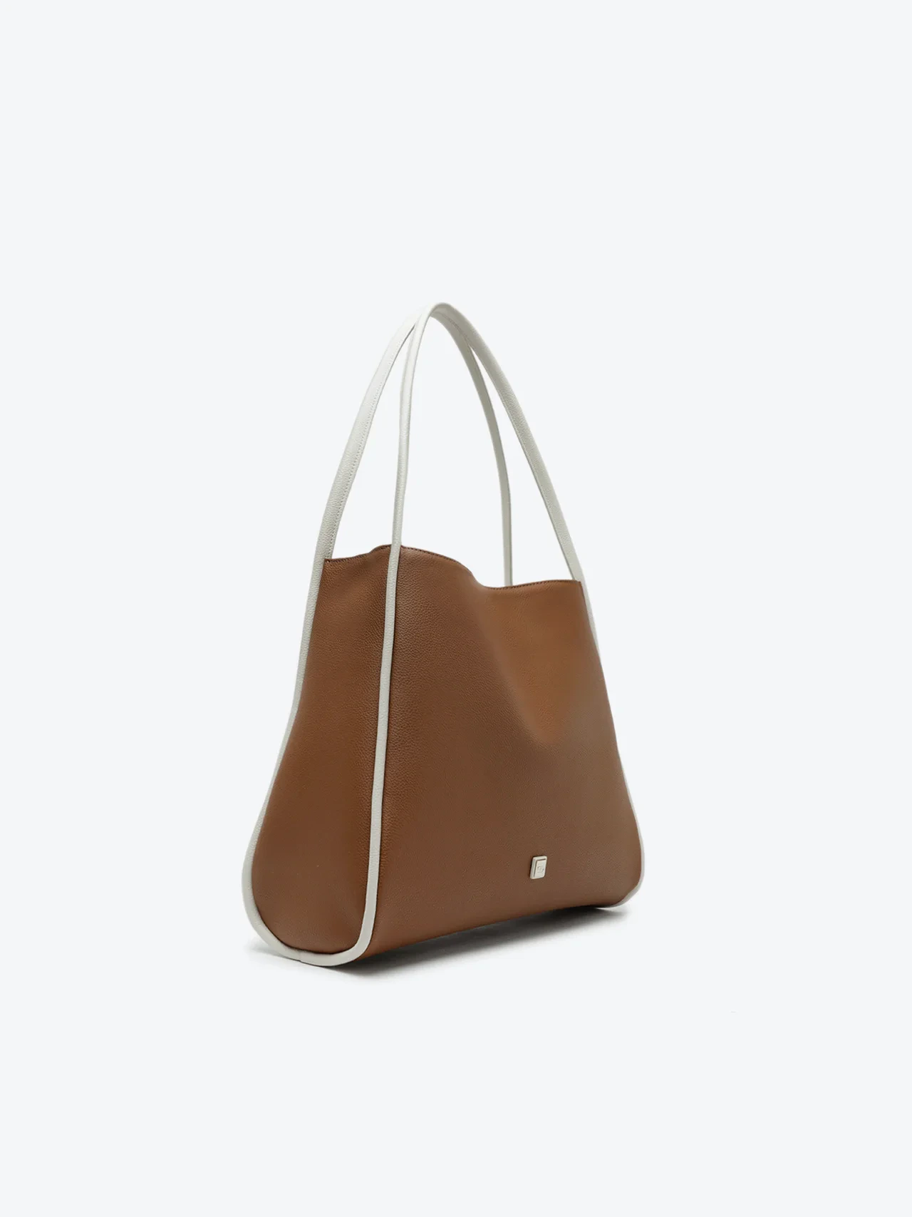 Bolsa Shopping Grande Boho Botão Marrom