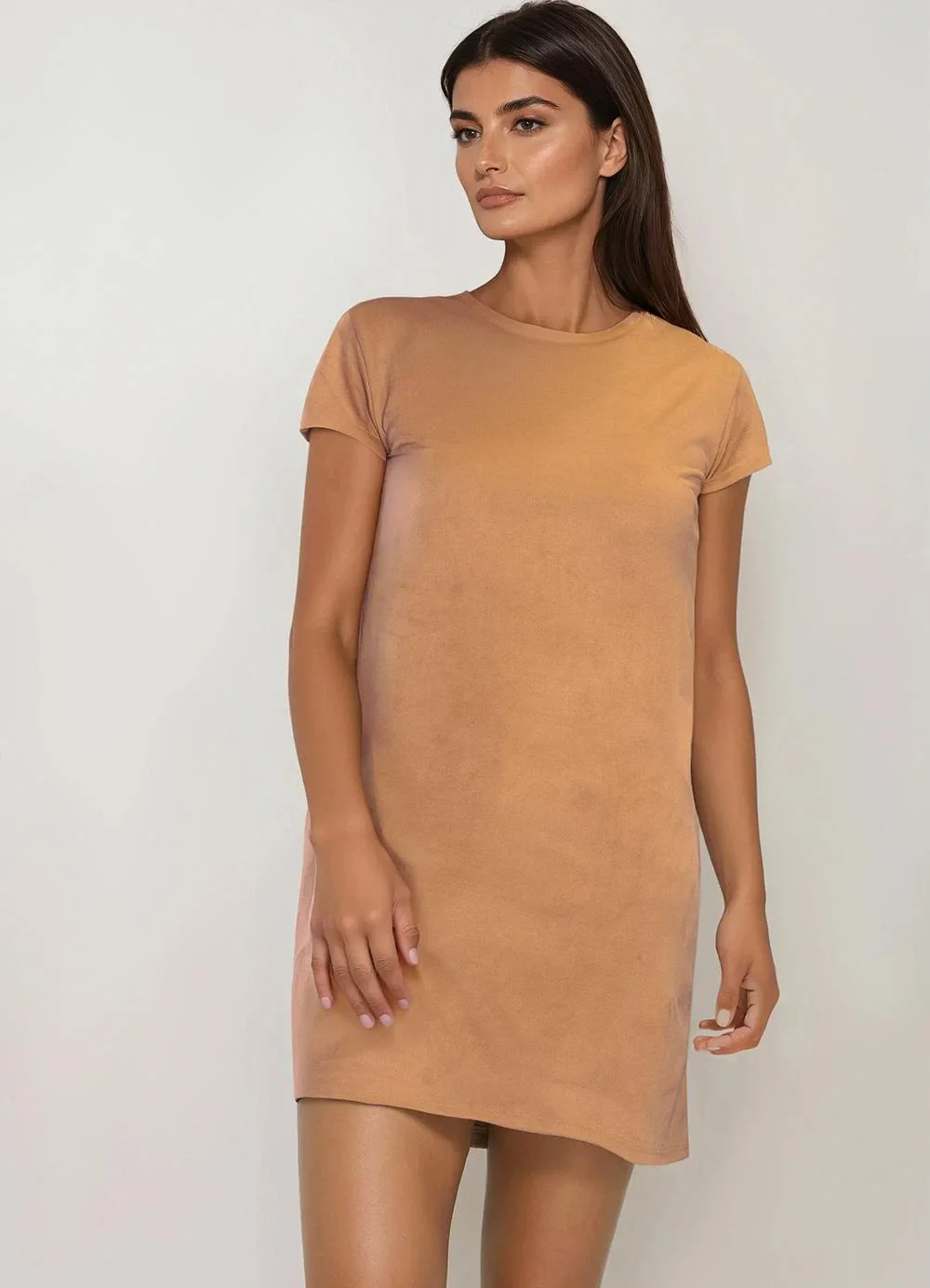 bonprix - Vestido Caramelo em Malha Suede