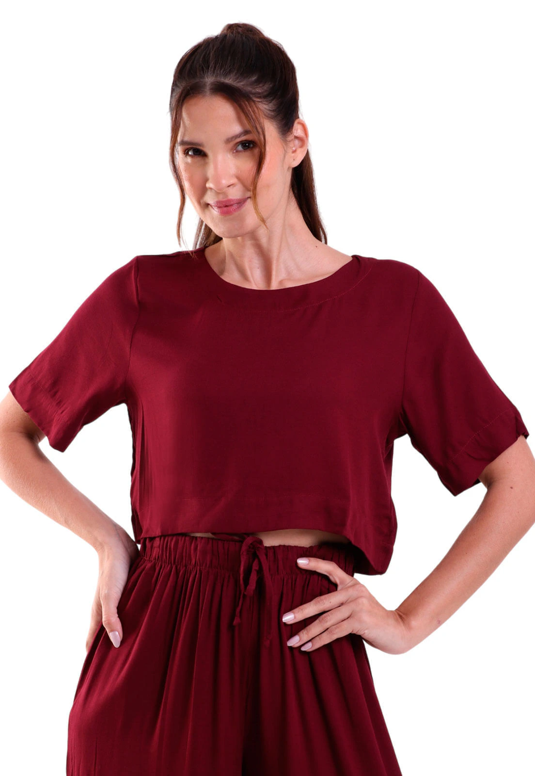 Blusa com Botão Traseiro Heavy Twill