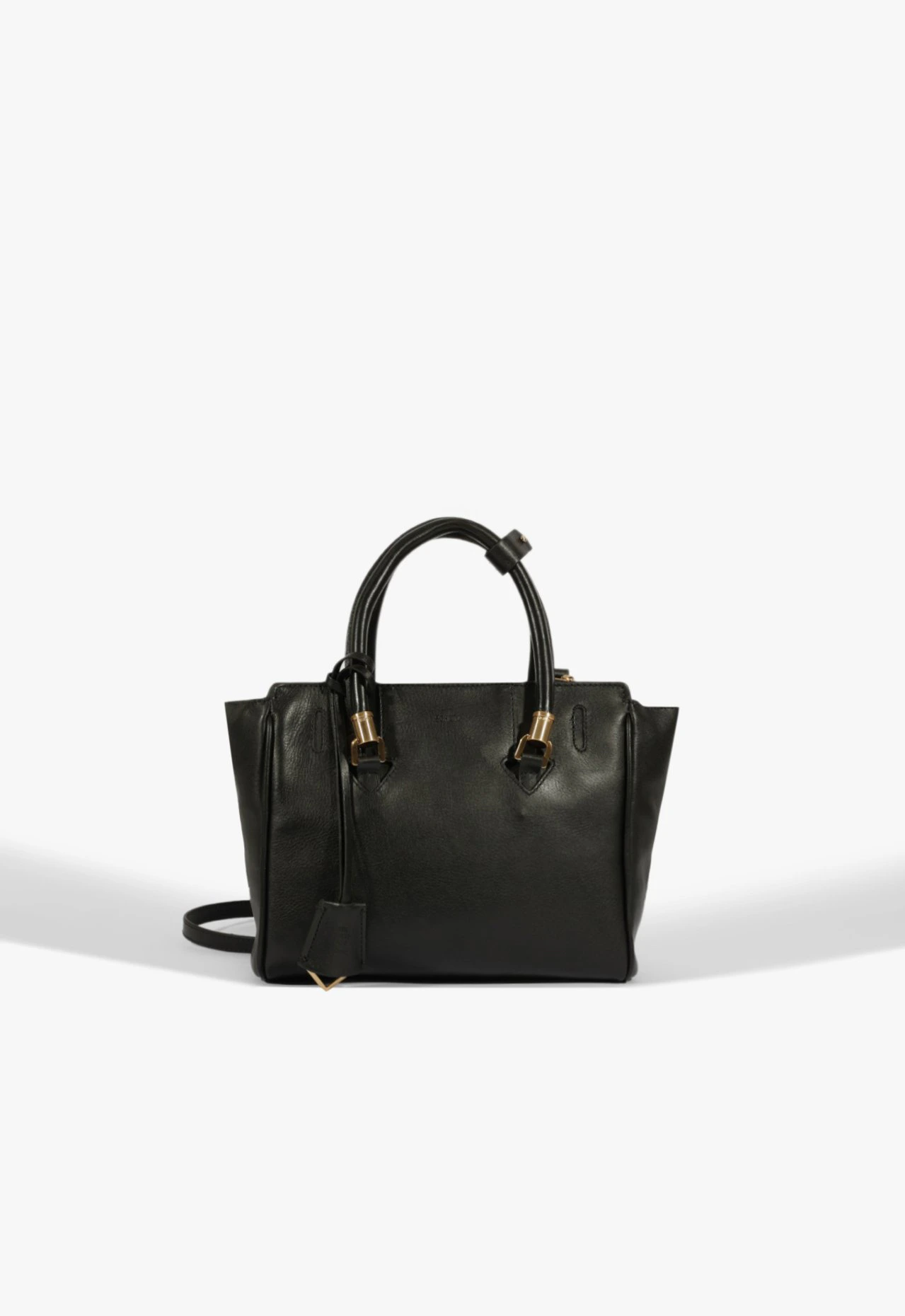 Bolsa Tote Pequena Couro Preta