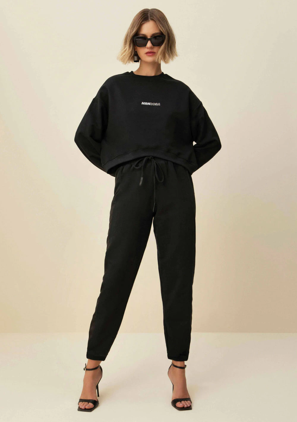 Calca Morena Rosa Comfort Cós Alto Com Recorte Preto