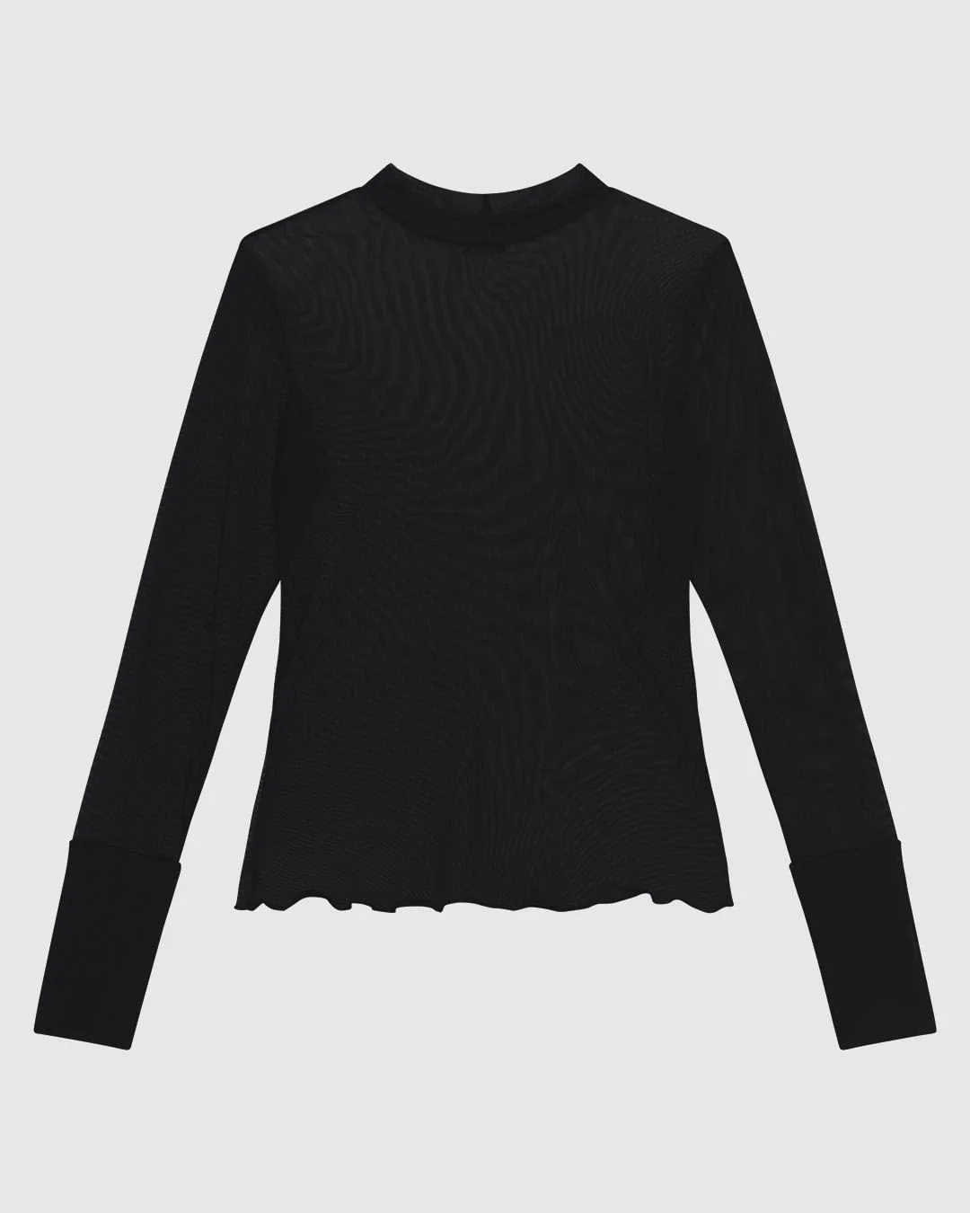 Blusa Justa Feminina Gola Alta Manga Longa Em Tule Stretch - ENFIM