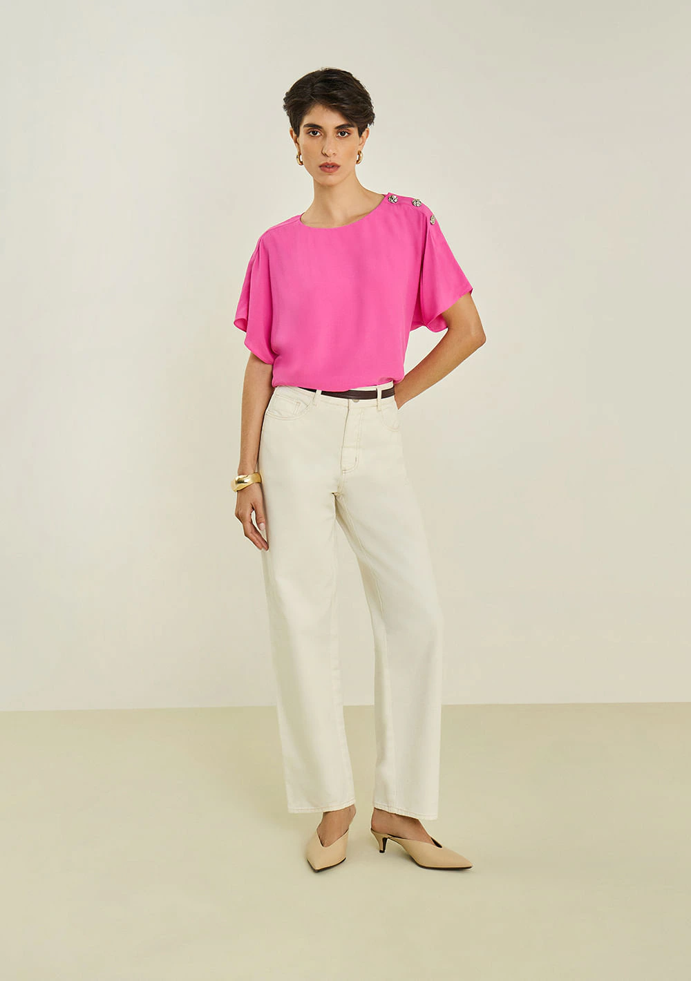 Calça Maria.Valentina Reta Alta Off White