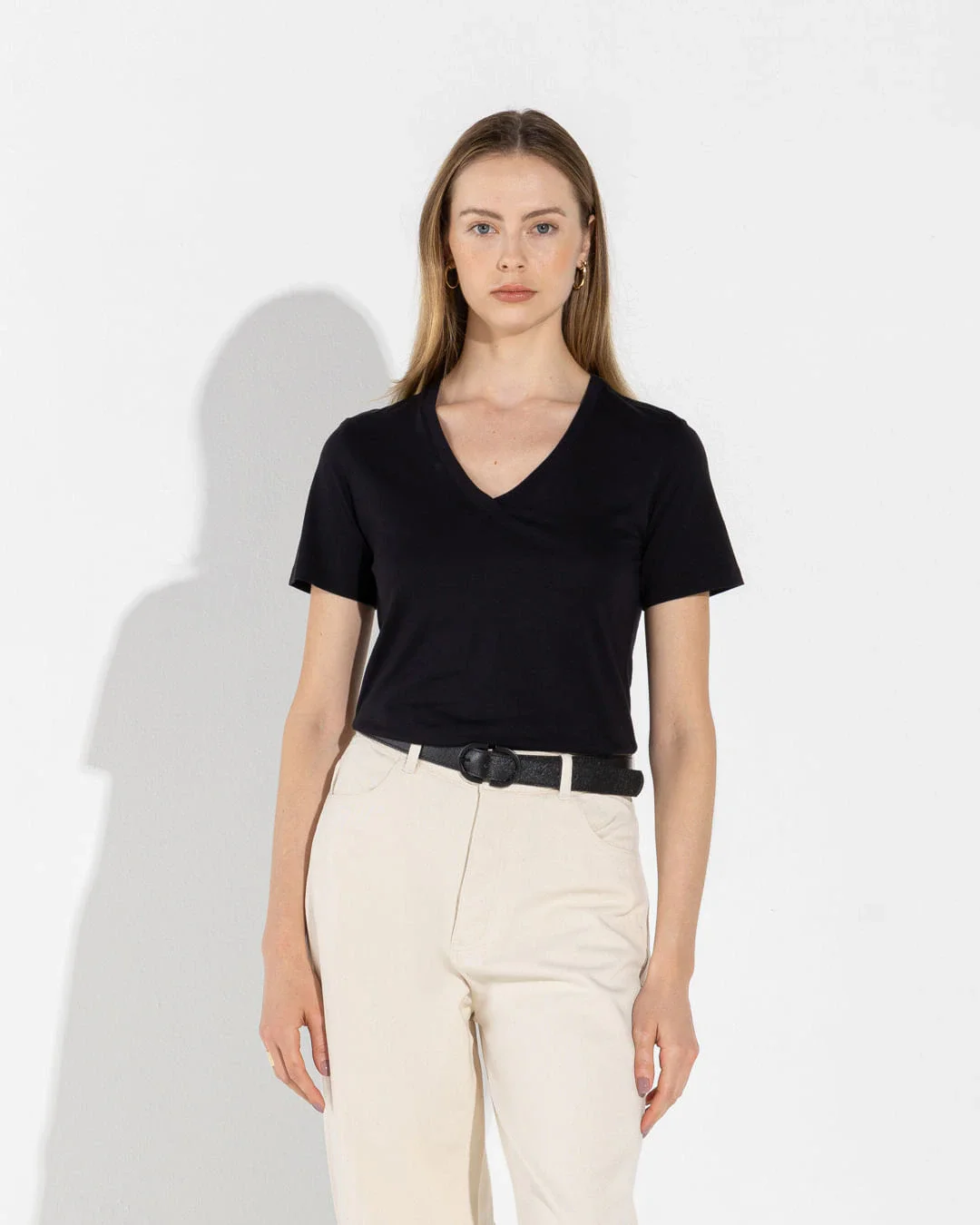 Camiseta Pima Gola V Feminina