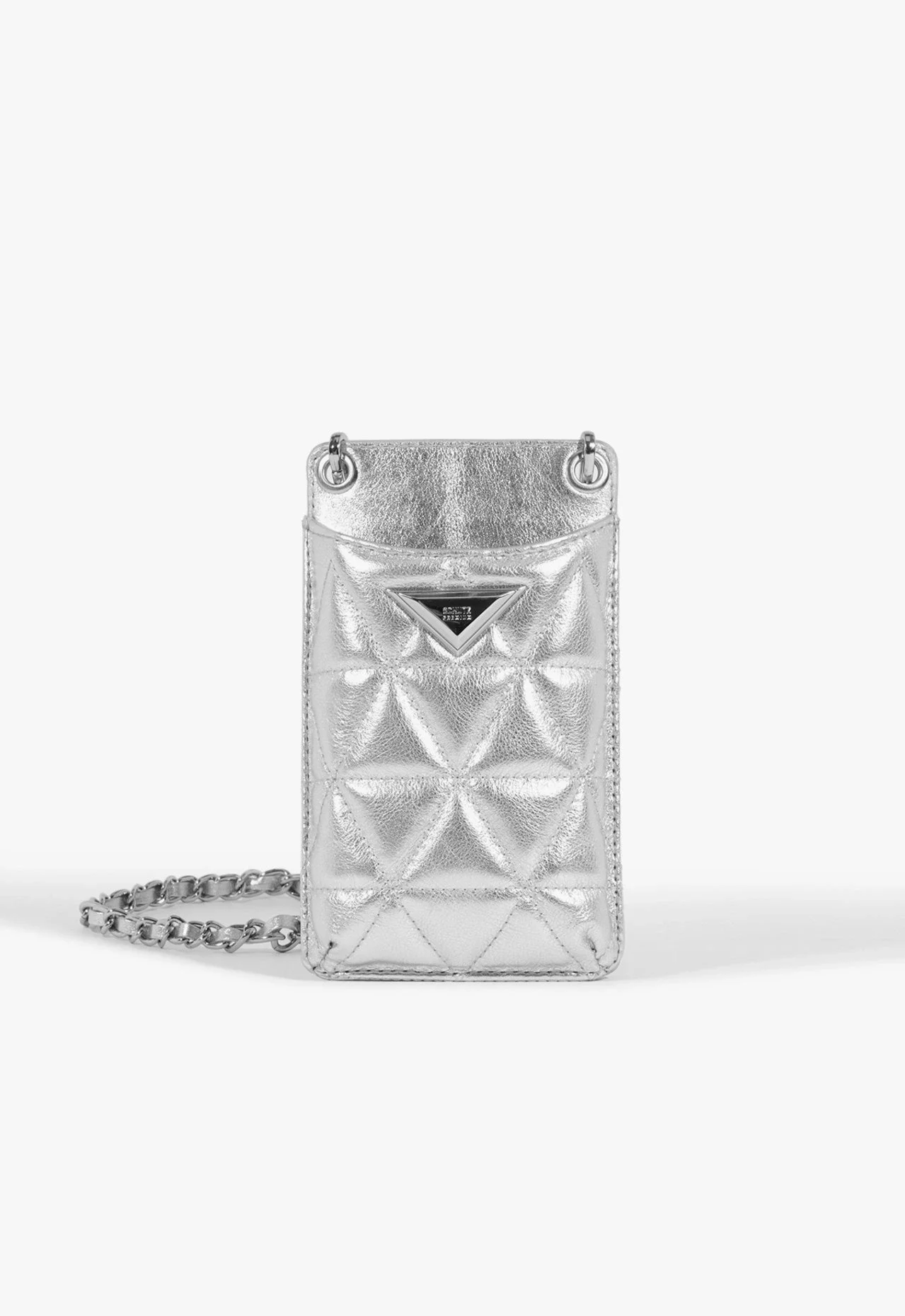 Porta Celular 944 Couro Prata