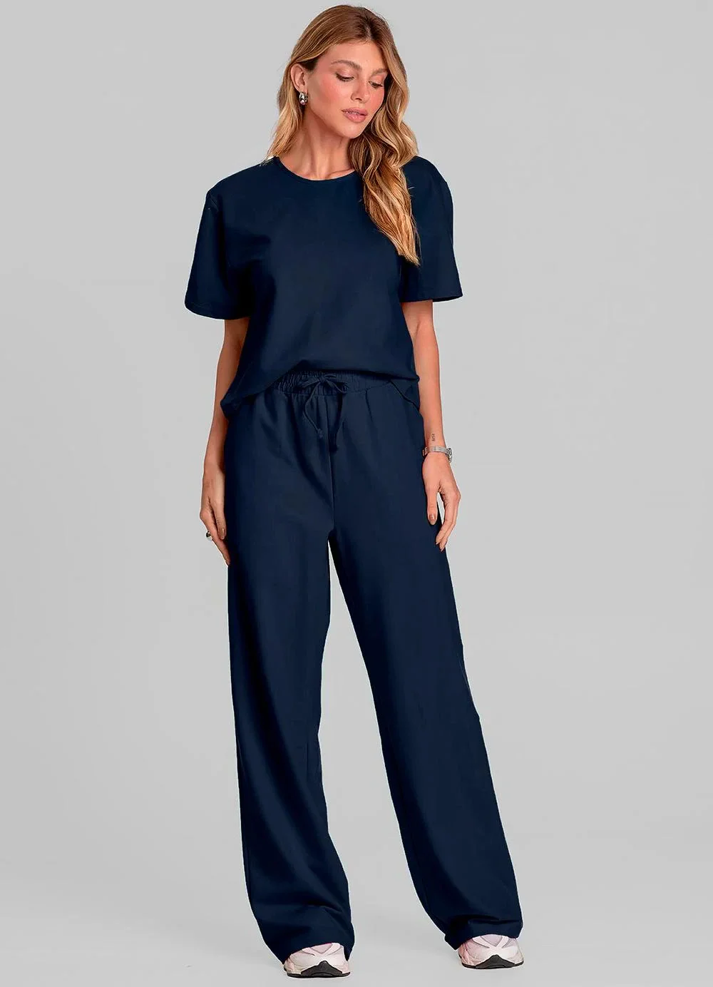 Dianna - Conjunto Feminino Blusa com Calça Azul