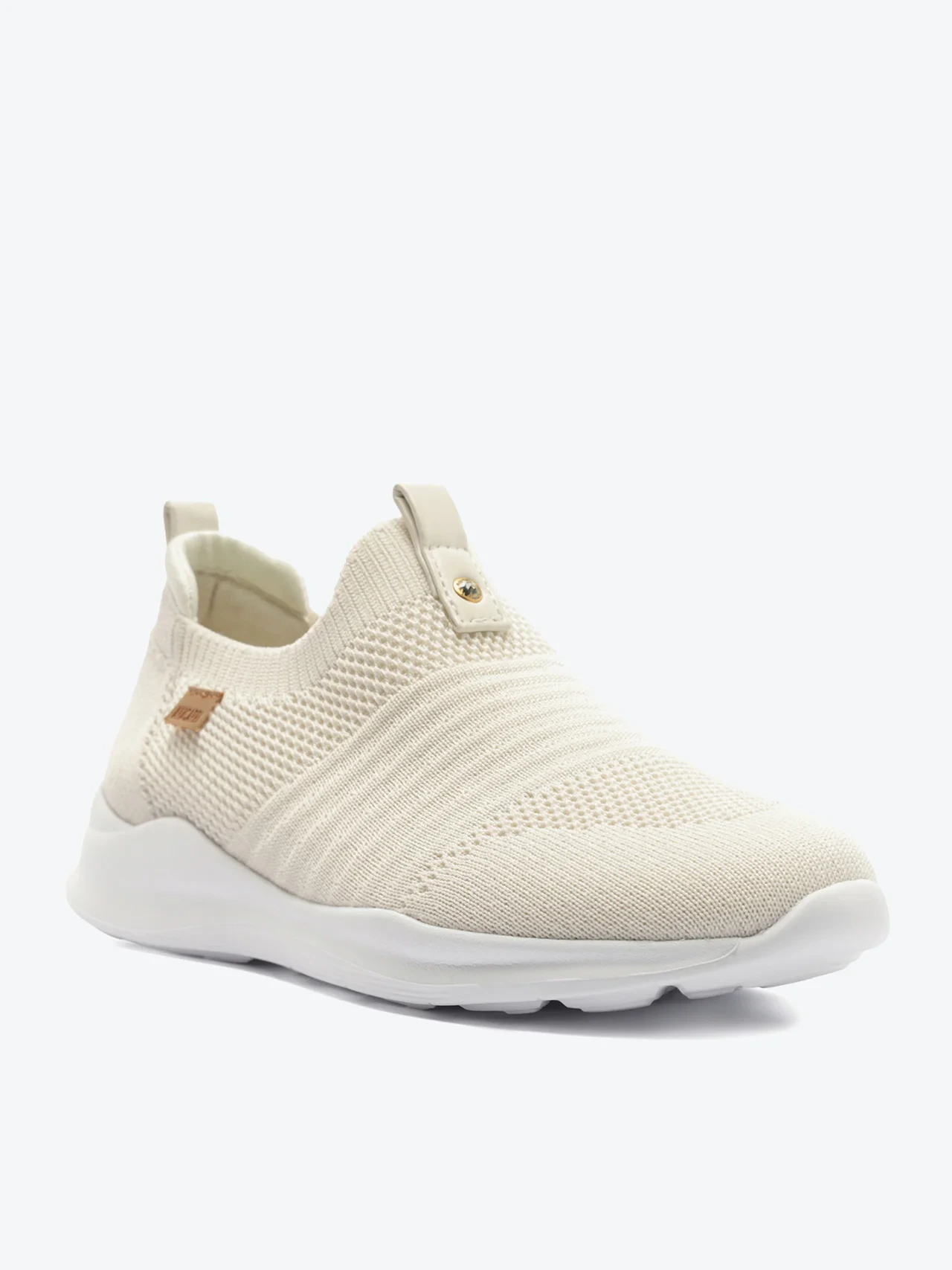 Tênis Slip On Streech Jogging Knit Branco
