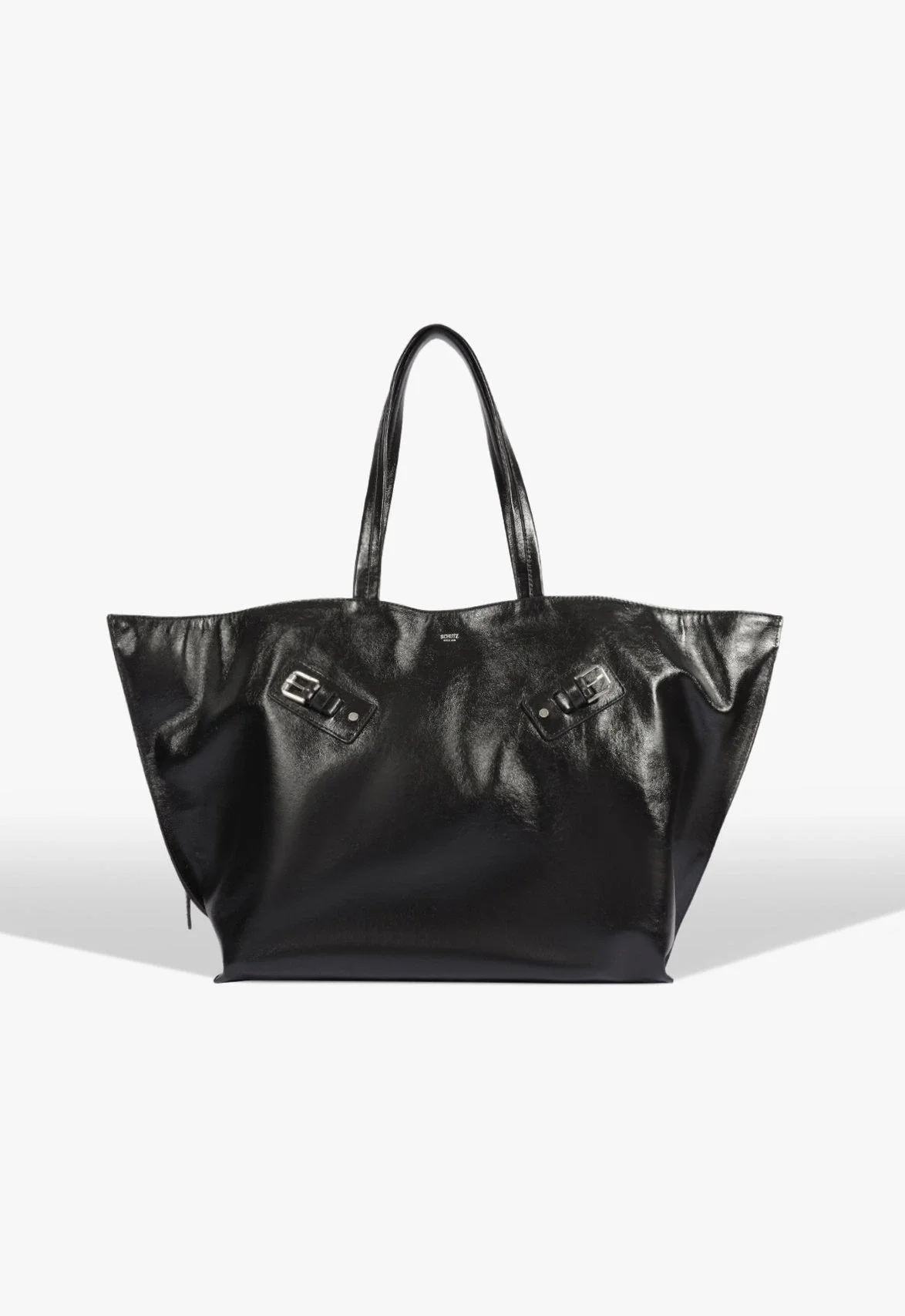 Bolsa Shopping Melanie Grande Couro Preta