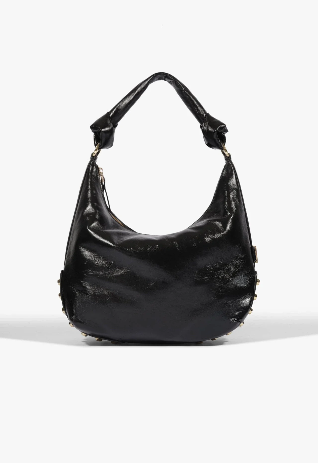 Bolsa Hobo Kora Média Couro Preta