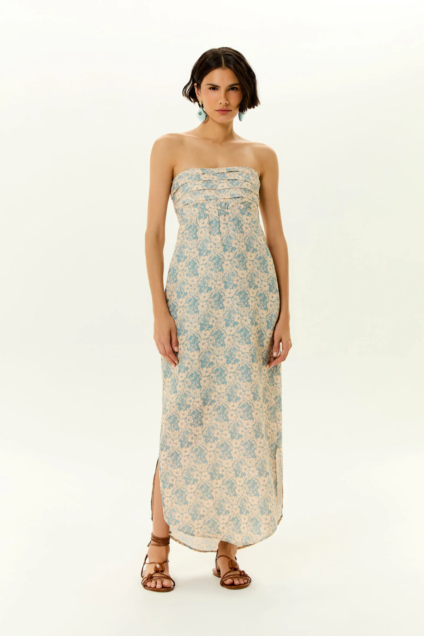 Vestido Midi Linho Estampa Melissa