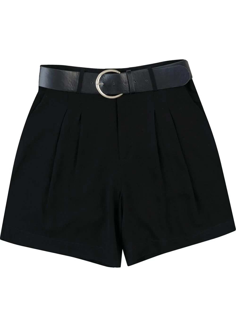 Malwee - Shorts Alfaiaria Viscose Sarjada Preto