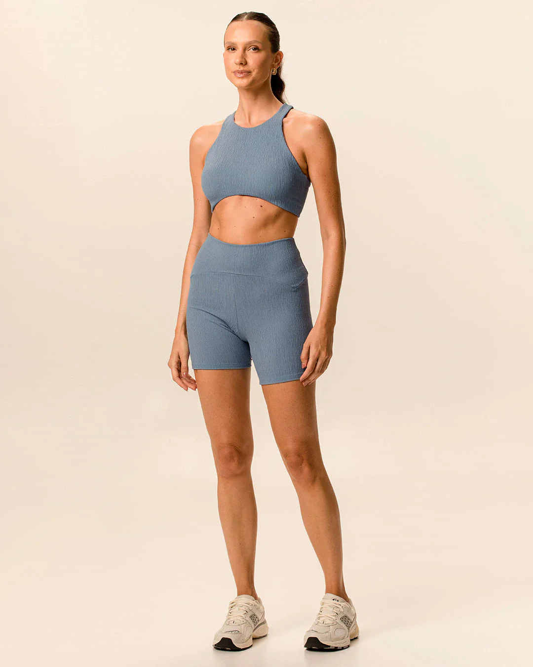 Shorts Esportivo Feminino Justo Em Jacquard Texturizado Malwee Active