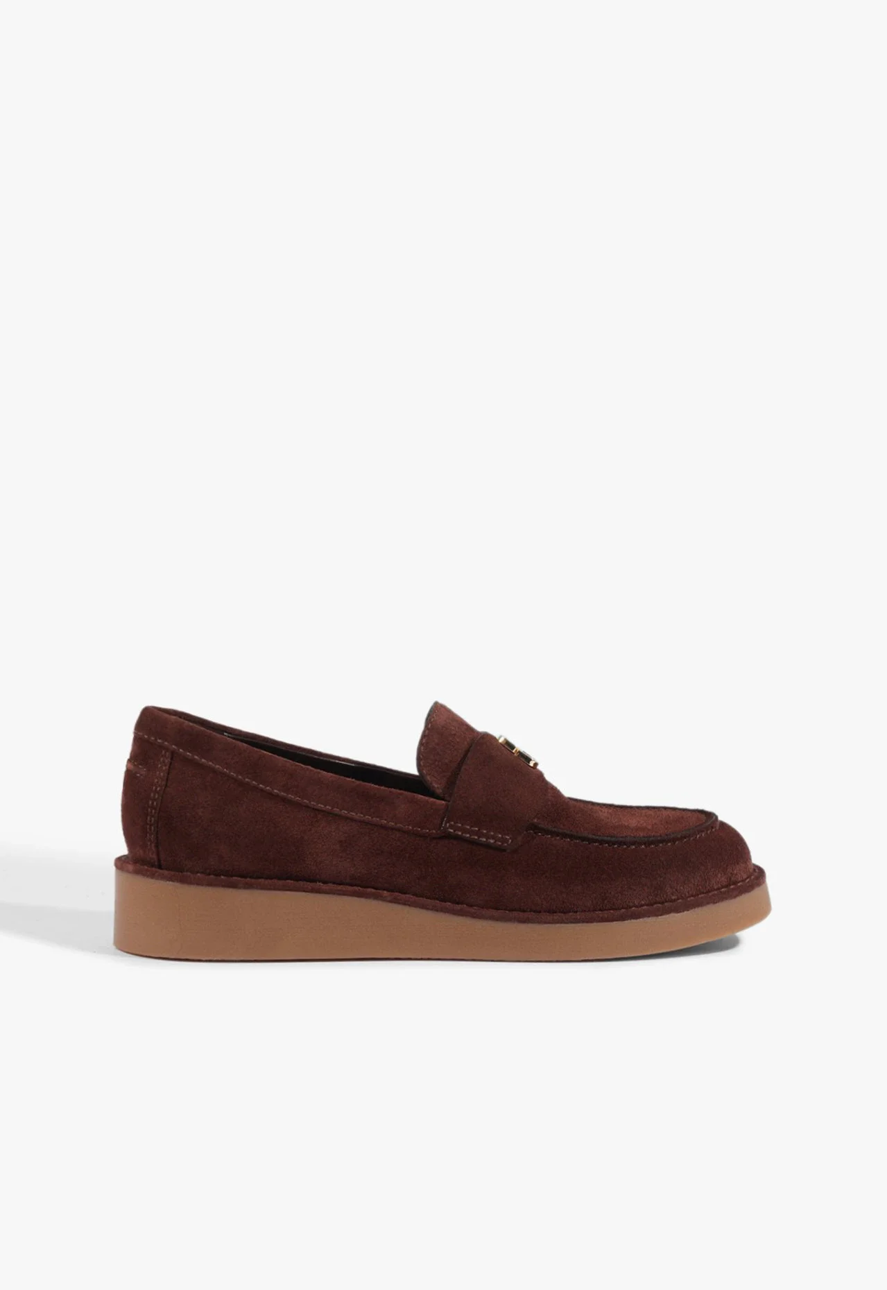 Mocassim Bico Redondo Couro Marrom Escuro