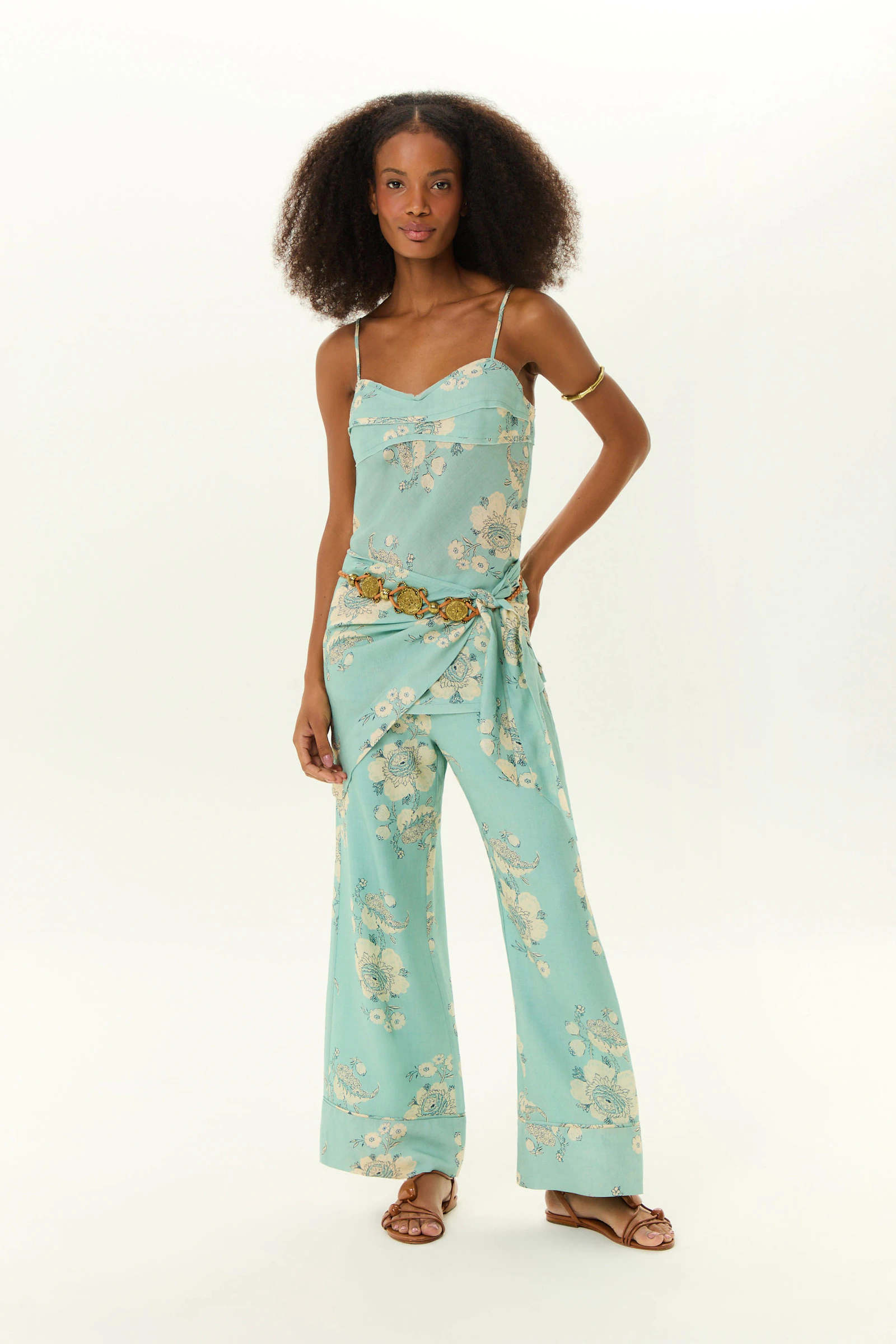 Calça Reta Estampa Fleur b