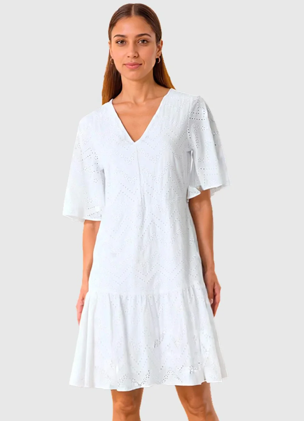 Malwee - Vestido Curto em Laíse Branco