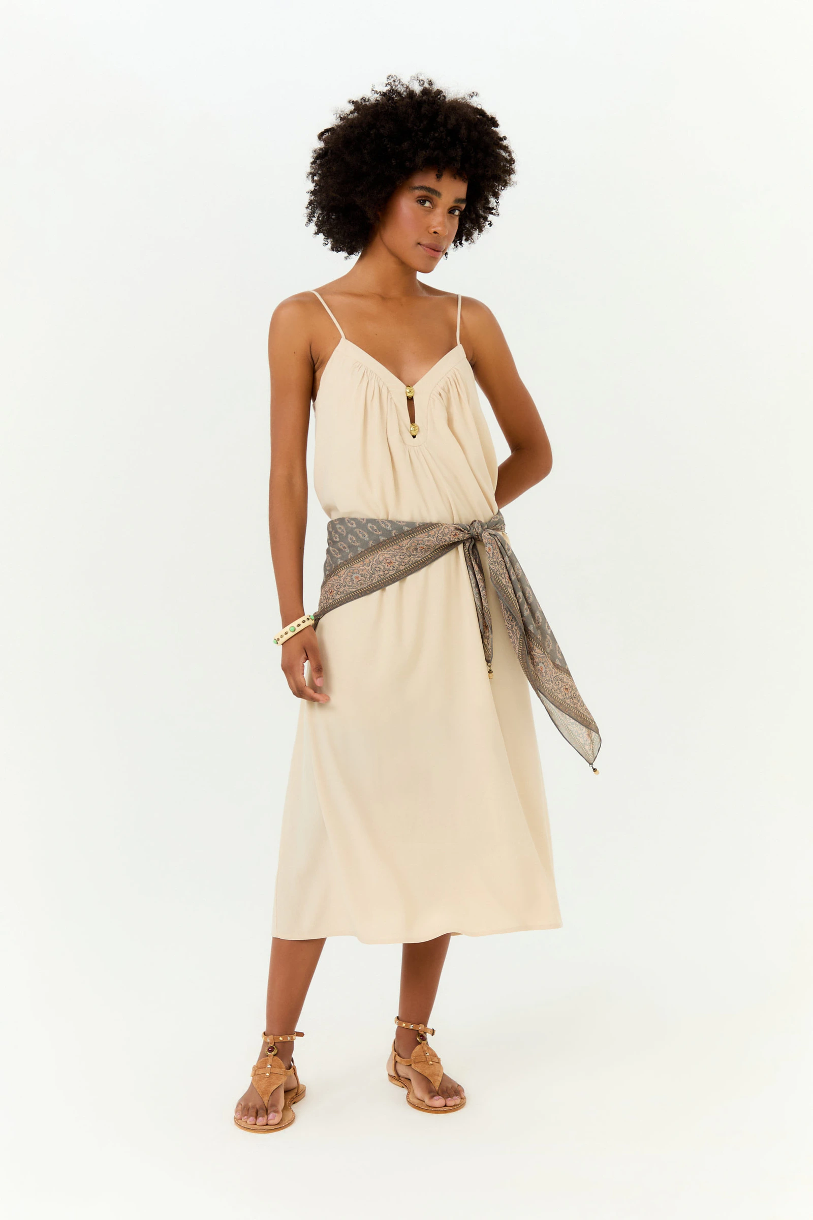 Vestido Midi Gota Metais