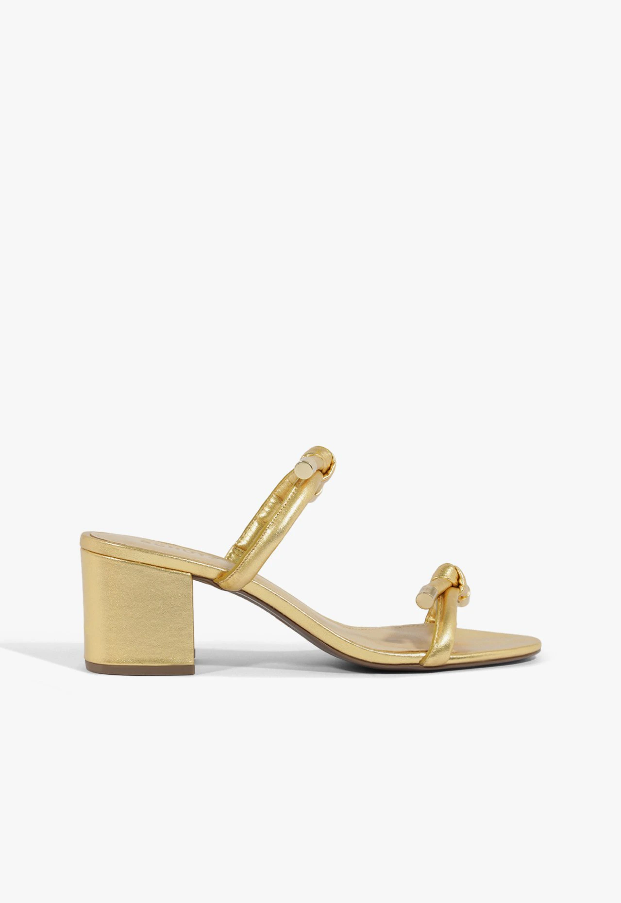 Sandália Mule Tessa Couro Dourada