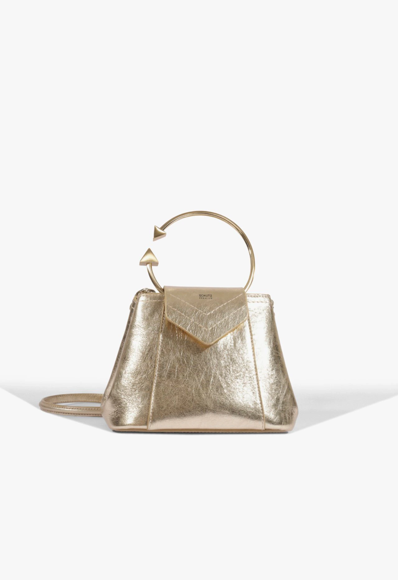 Bolsa Pequena Crossbody Lola Couro Dourada