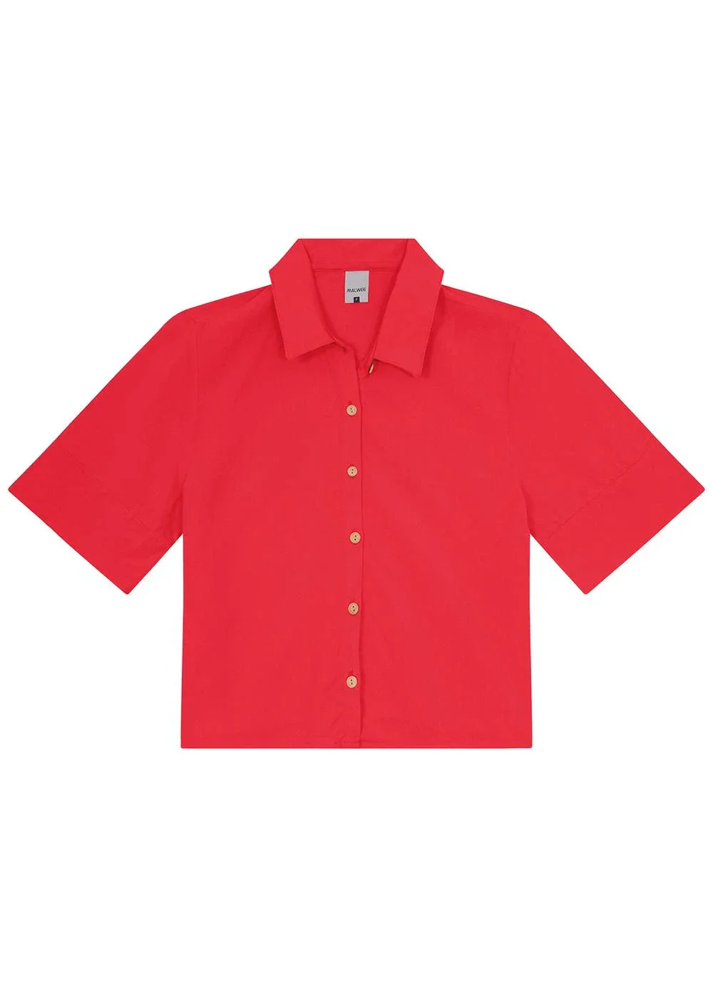 Malwee - Camisa Vermelha Feminina Box em Viscose