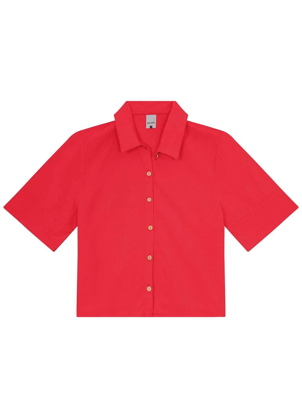 Malwee - Camisa Vermelha Feminina Box em Viscose