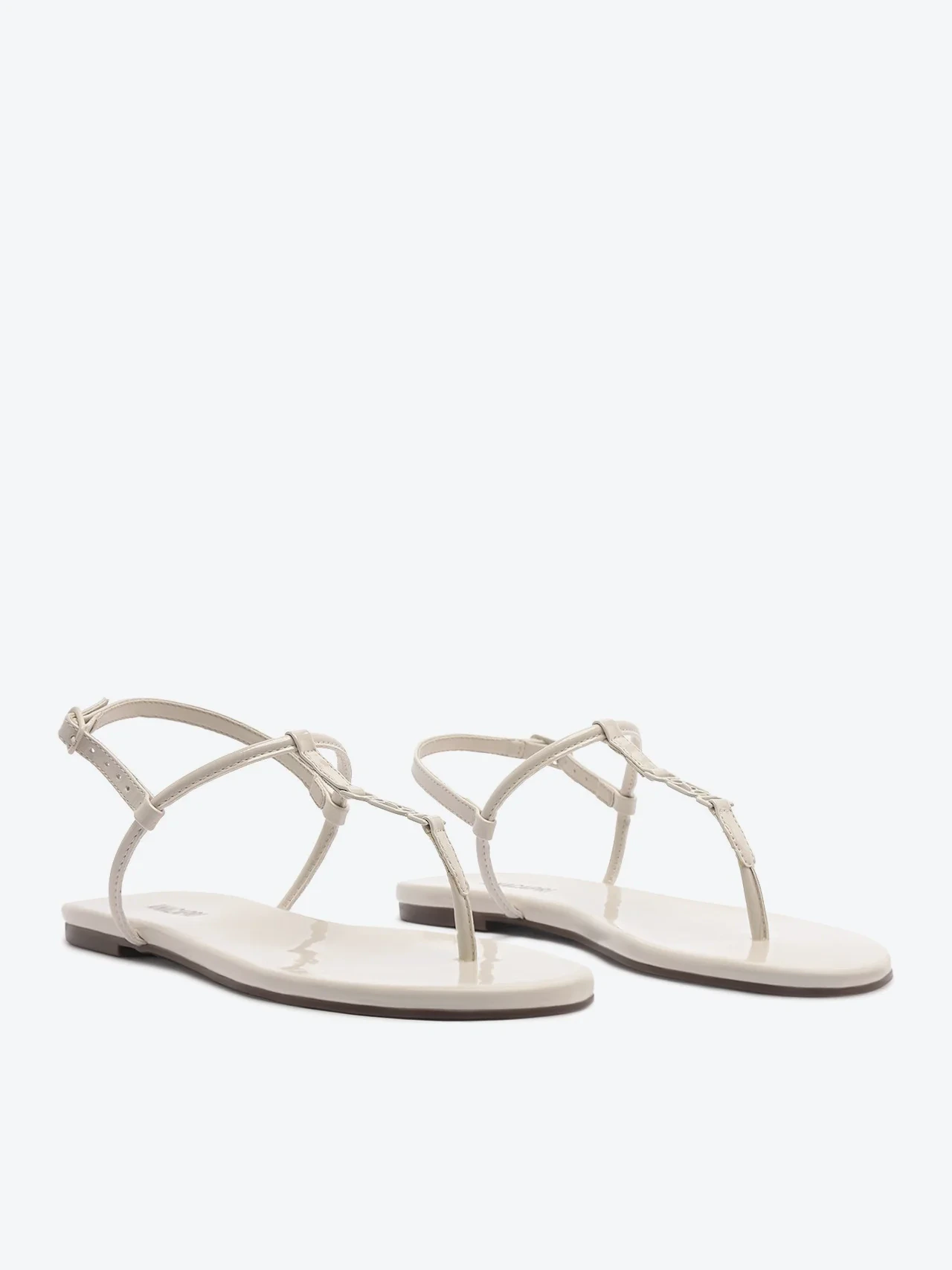 Sandália Rasteira Slim Metal A Branca