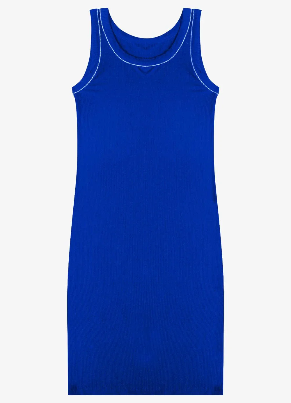 Rovitex - Vestido Curto Feminino Básico Ribana Azul