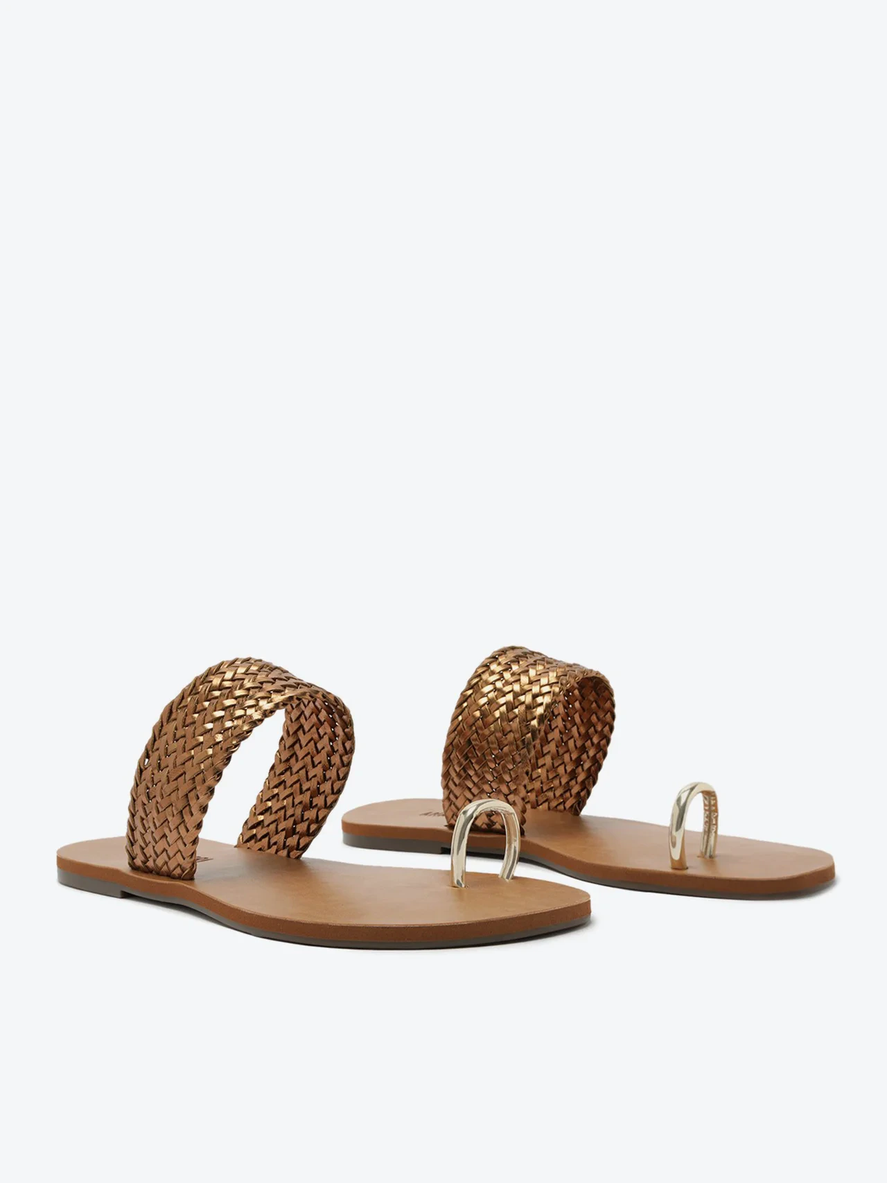 Rasteira De Dedo Tira Natural Bronze