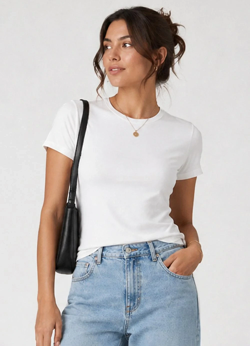 Infinita Cor - Blusa Feminina Básica Algodão Branco
