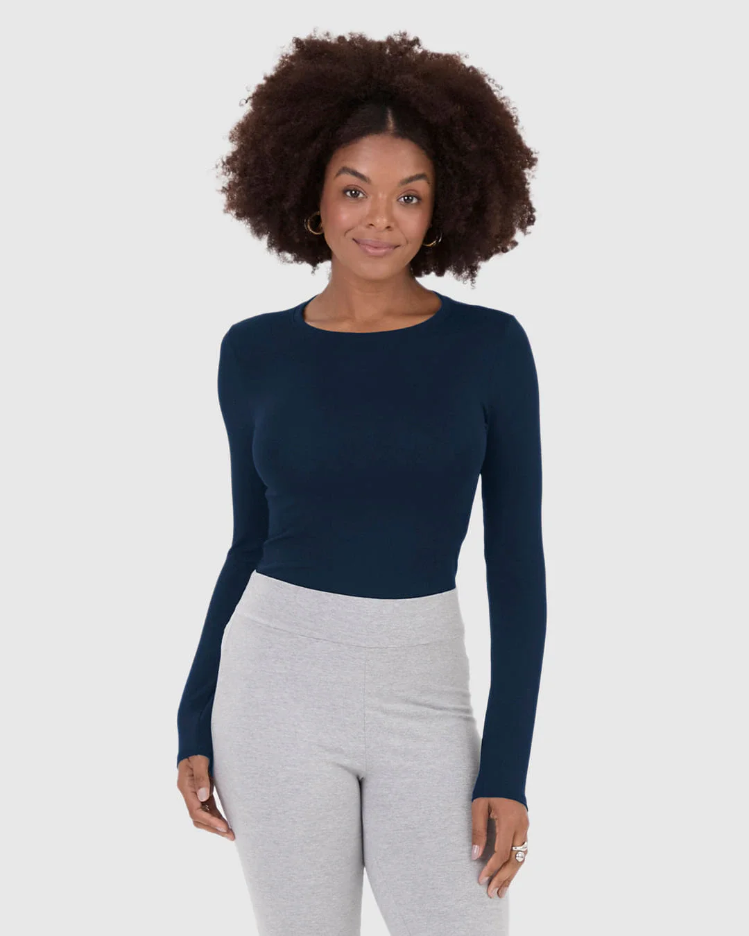Blusa Básica Feminina Decote Redondo Em Viscose Stretch