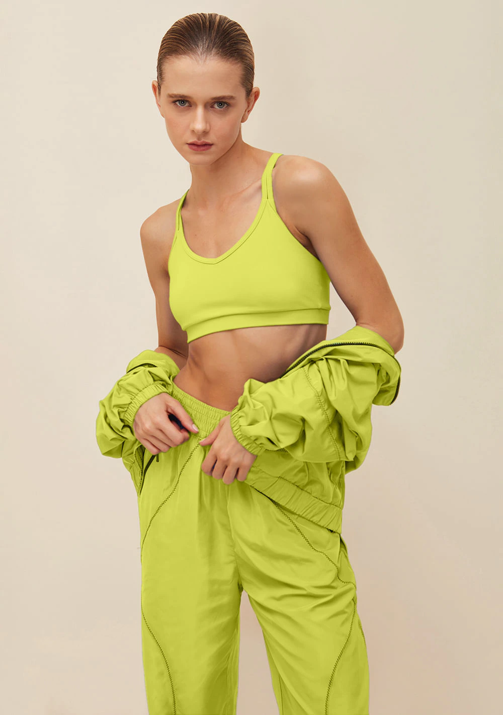 Top Morena Rosa Esportivo Alça Detalhe Alça Amarelo