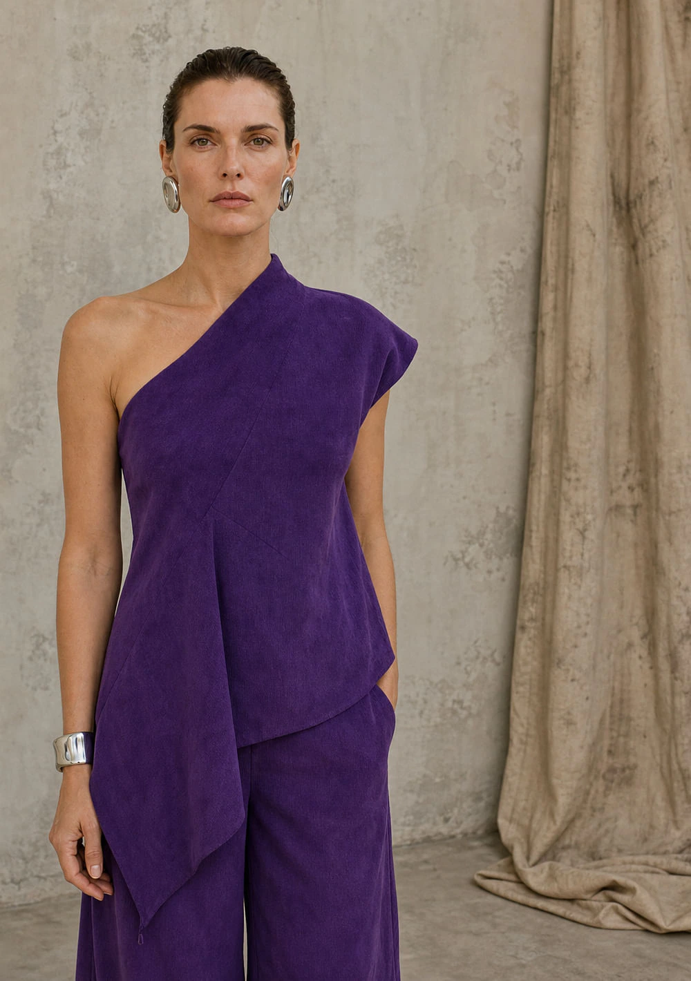 Blusa Um Ombro Só Colours Roxo