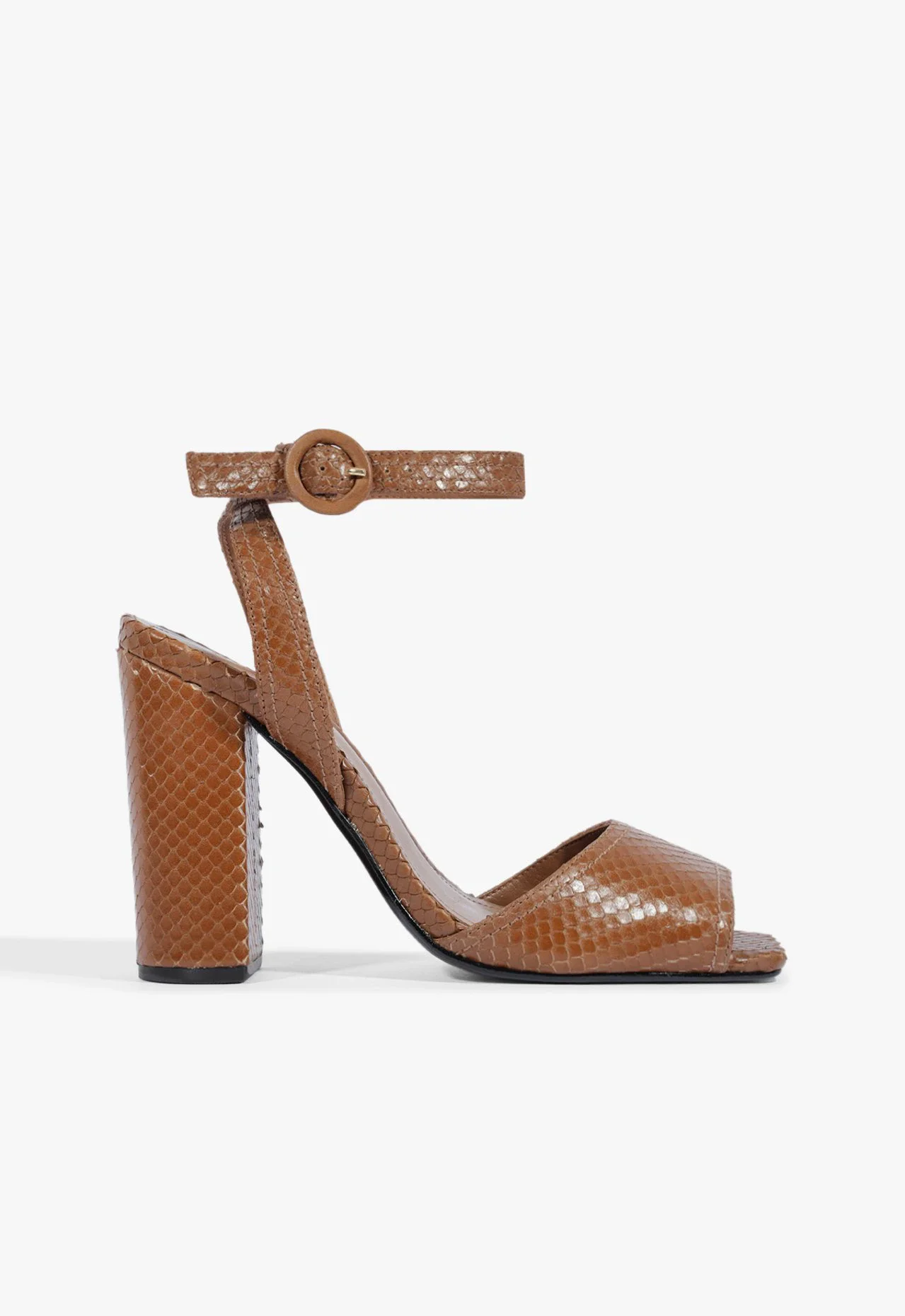Sandália Couro Snake Marrom