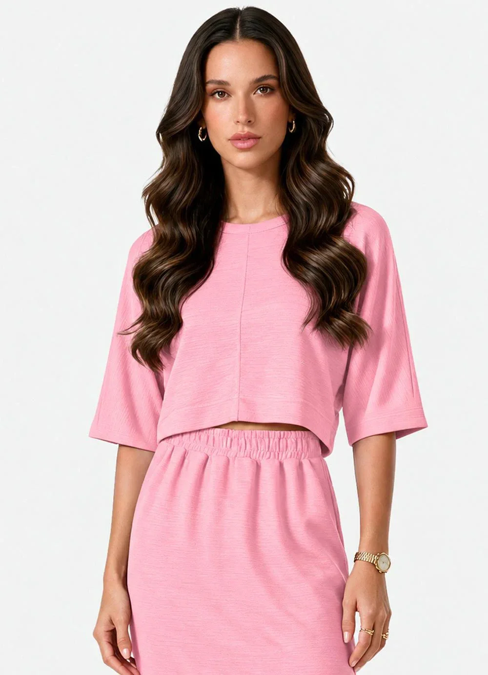 Dianna - Blusa Morcego Feminina Manga Ampla Rosa