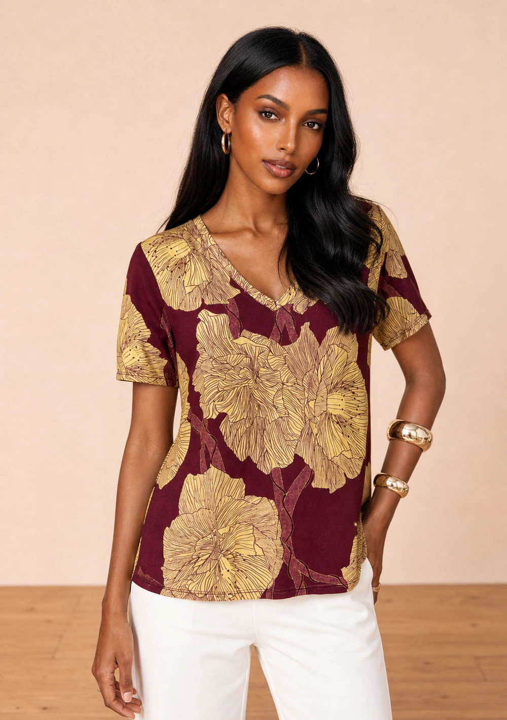 Camiseta Manga Curta Agave Bordo
