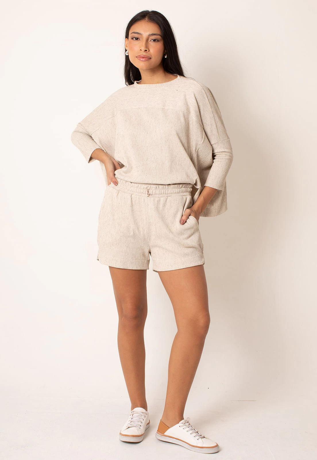Shorts Duna Linho Belga Com Puxador