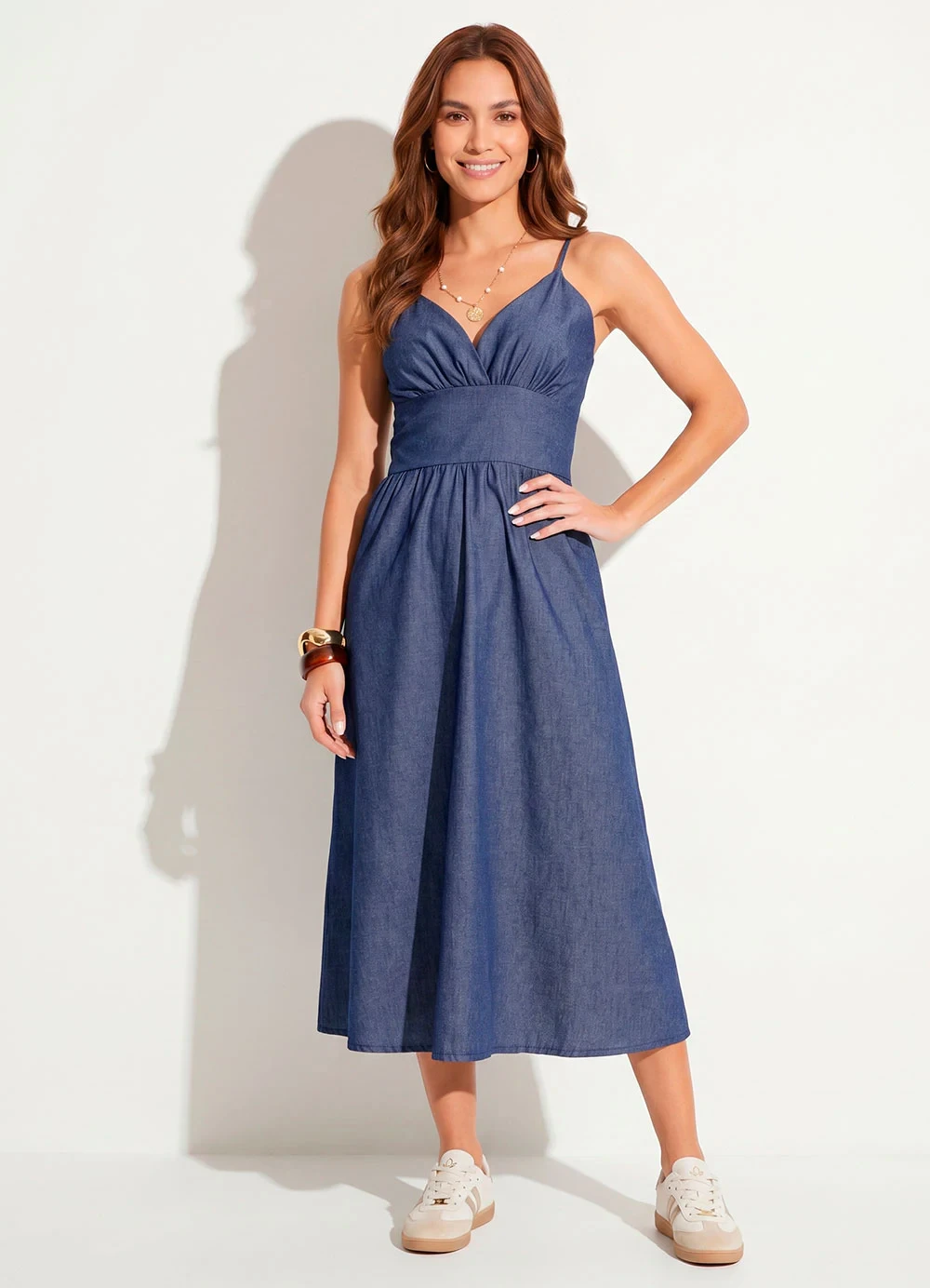 Quintess - Vestido Azul Escuro em Jeans