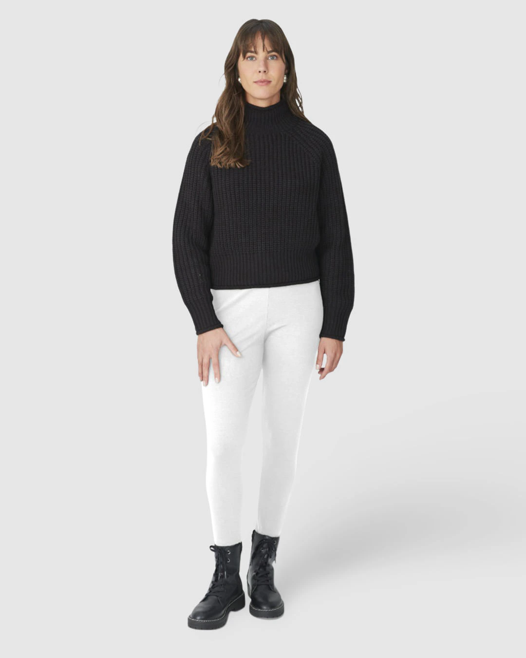 Calça Legging Básica Feminina Em Moletom Stretch Flanelado