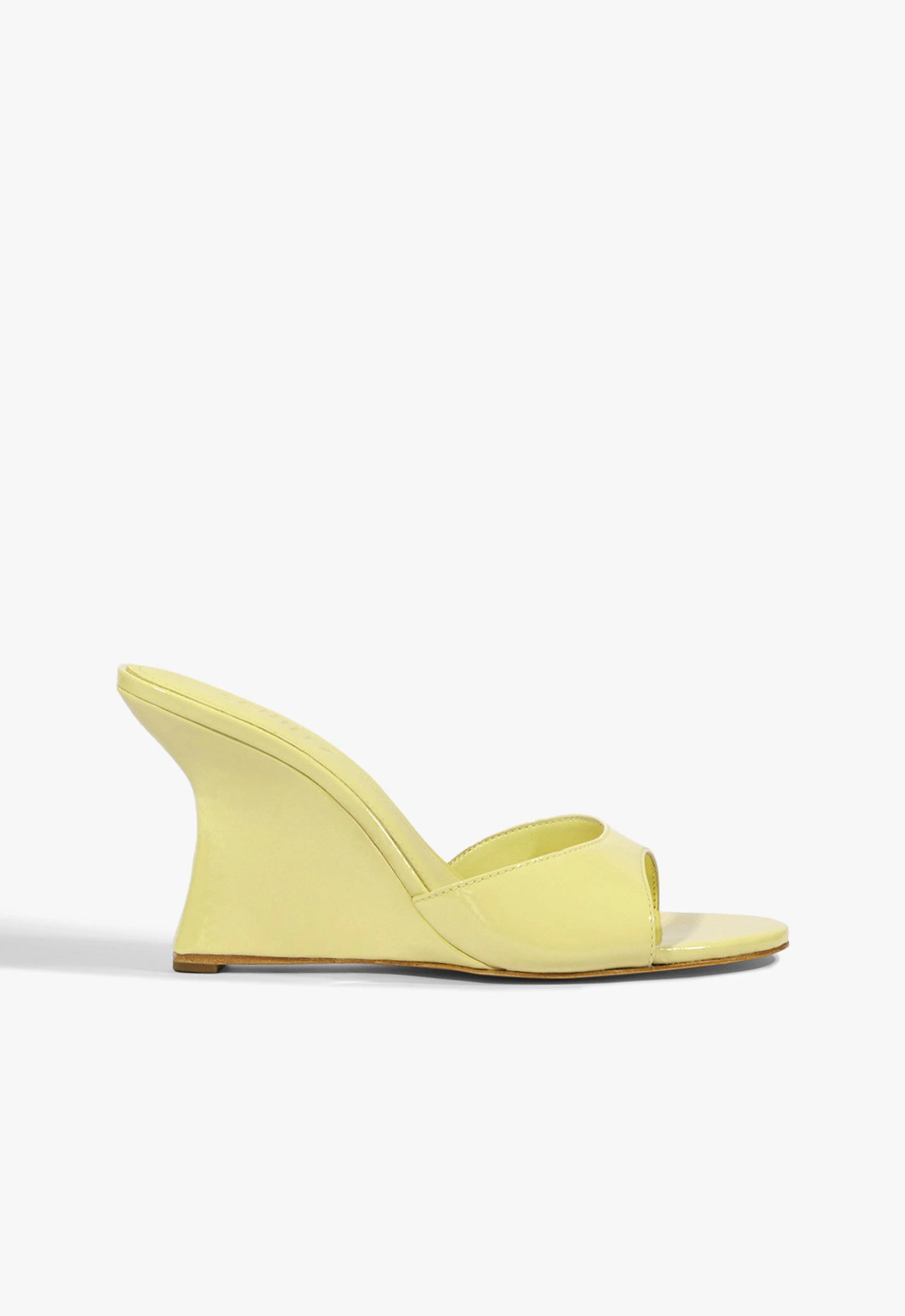 Sandália Anabela Pattie Couro Amarela