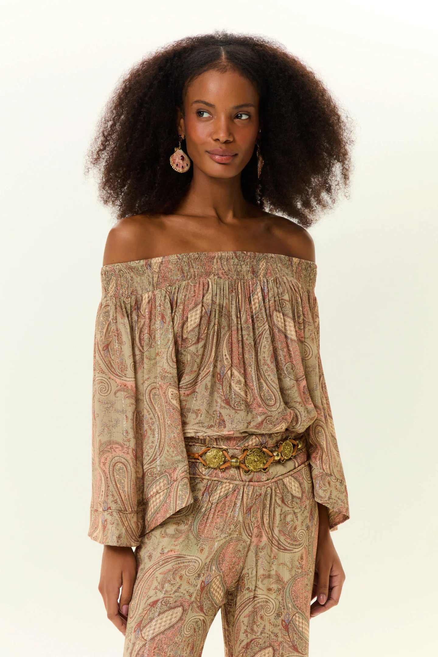 Blusa Lastex Estampa Folk