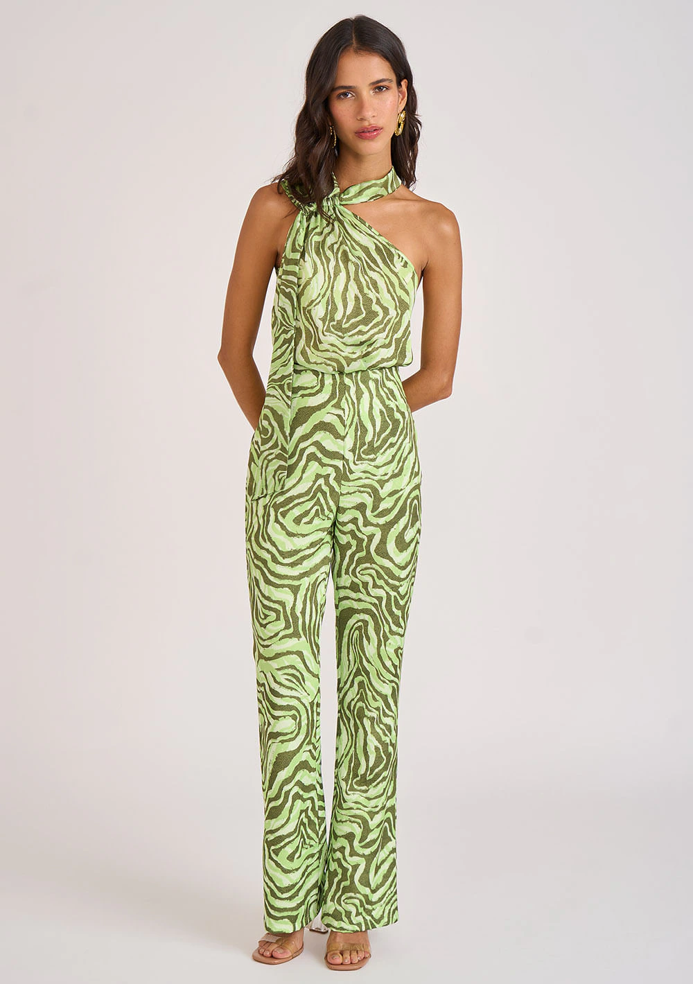 Calça Zinco Alfaiataria Cós Alto Básica Verde