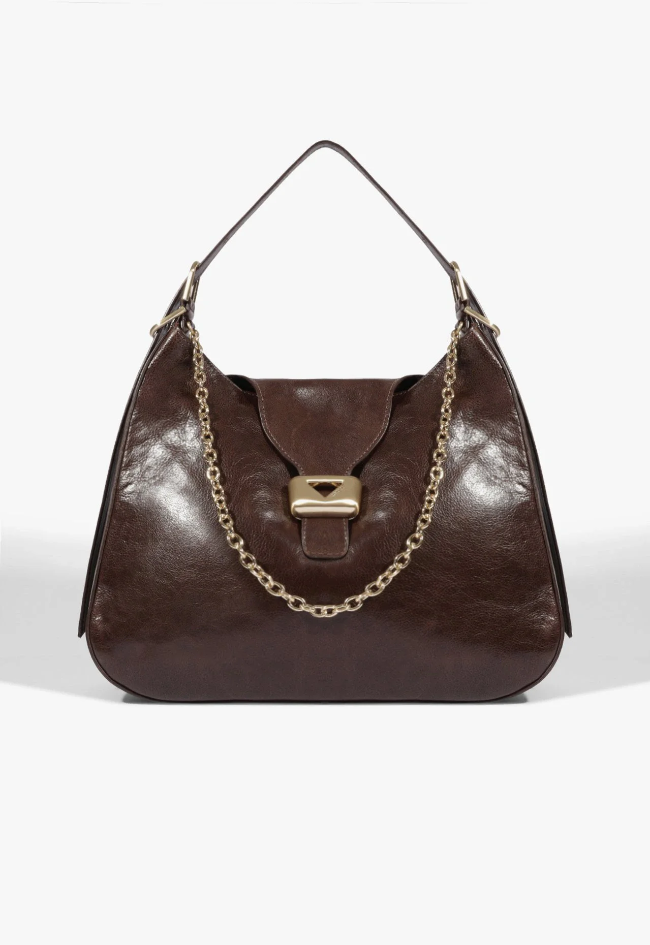 Bolsa Hobo Harlow Grande Couro Marrom
